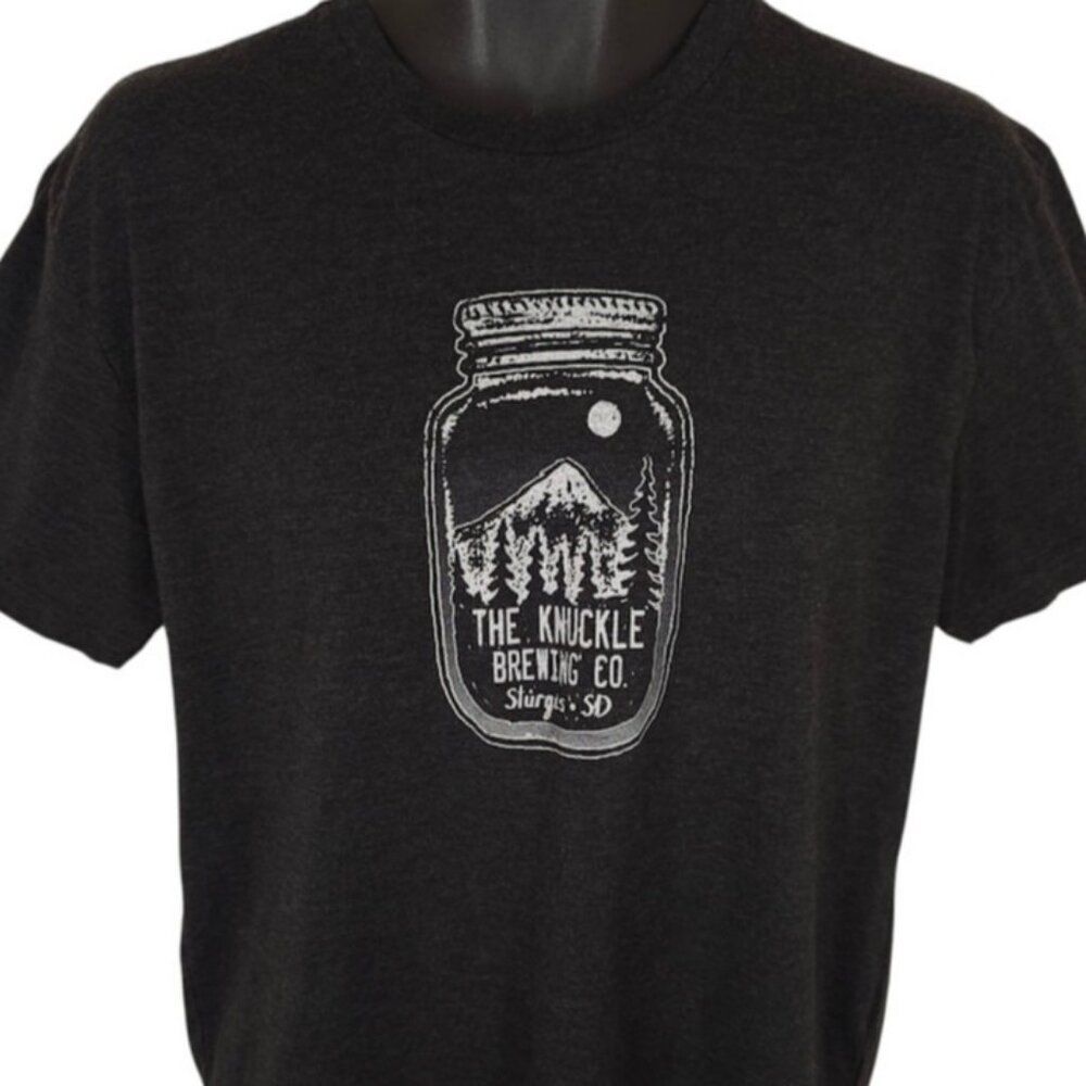 Knuckle Brewing Company T Shirt Mens Size Large Black Sturgis South Dakota Beer